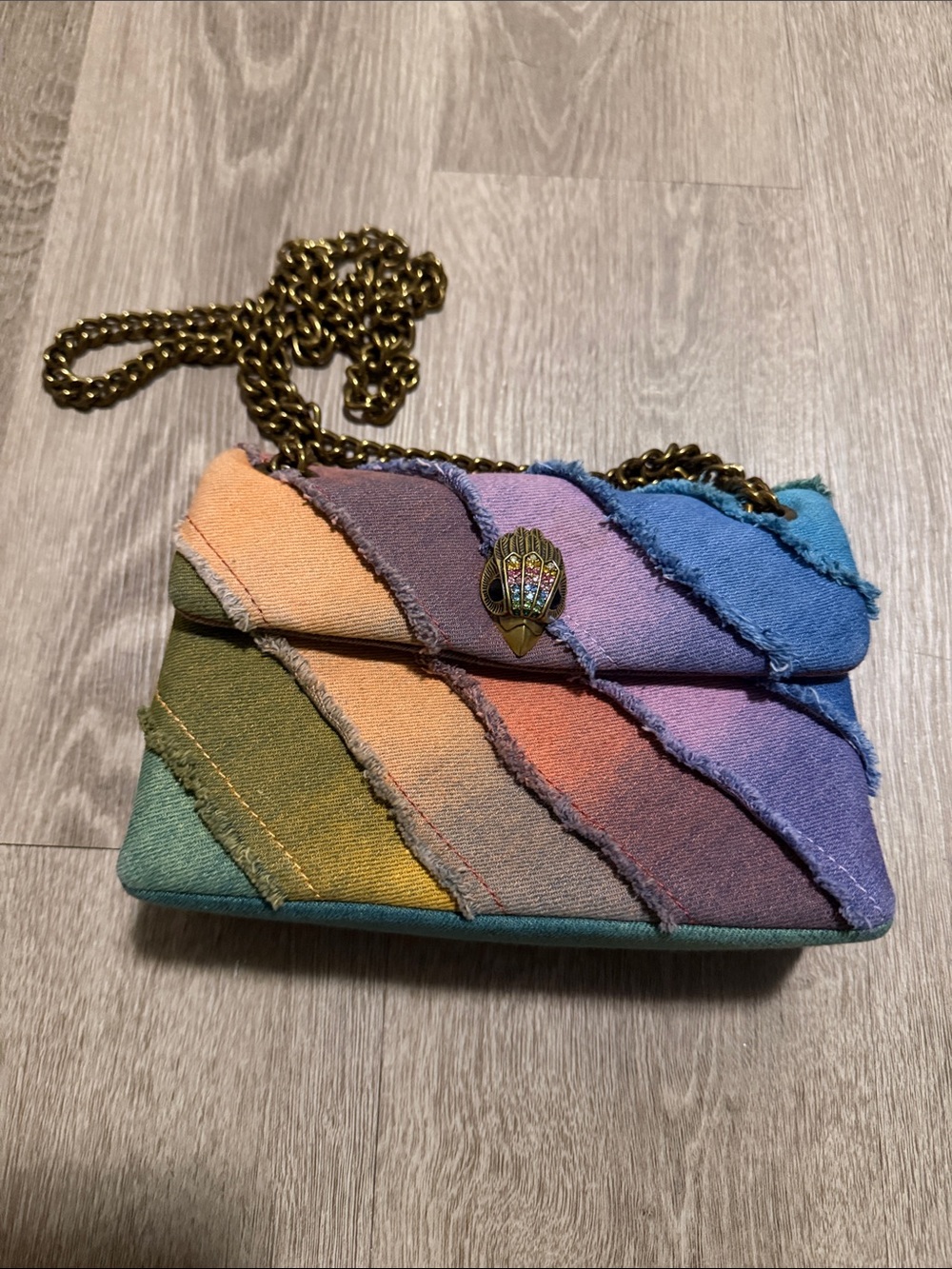 Kurt Geiger Rainbow Ombre Crossbody in Blue, Purple, Pink, Orange, Green